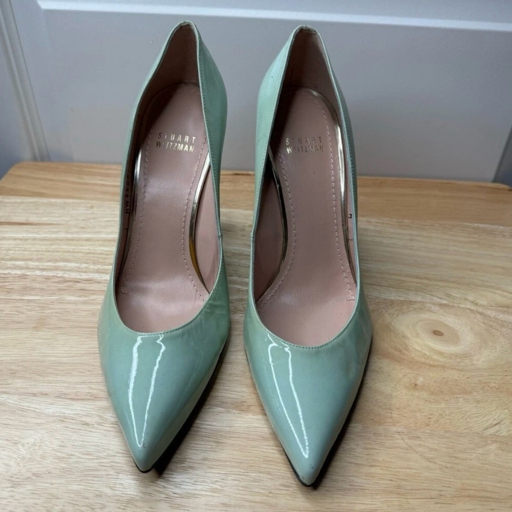 Stuart Weitzman Mint Green Patent Heels - Picture 3 of 9